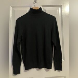 Ann Taylor-black turtleneck sweater, with buttons on cuffs
